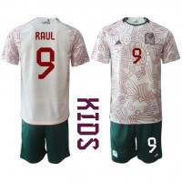 Mexico Raul Jimenez #9 Udebane Trøje Børn VM 2022 Kortærmet (+ Korte bukser)